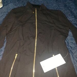 Lululemon Black Zip-Front Jacket with Gold Hardware